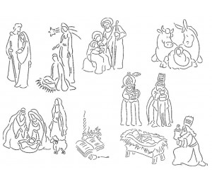 Stickserie ITH - Lichtbeutel Krippenspiel